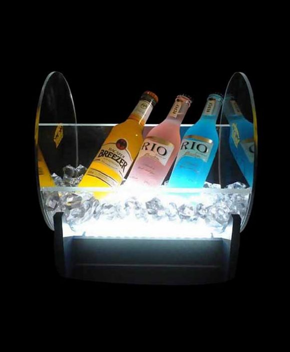 led cocktail beer bottle holder, acrylic led beverage display cabinet ld-pd09