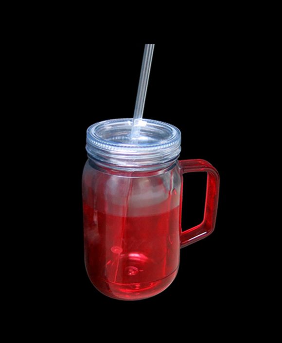 mason jar mugs with handle and straws ld-m104