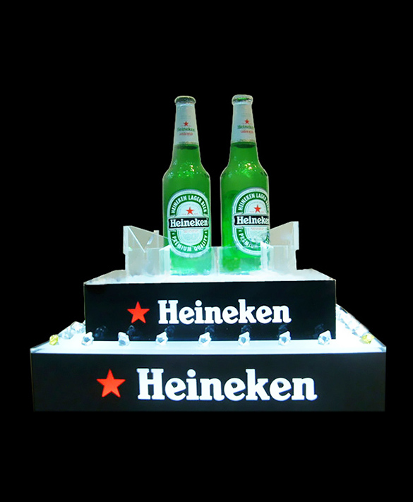 stepped acrylic led beer bottle stand, table bottle holder ld-pd04