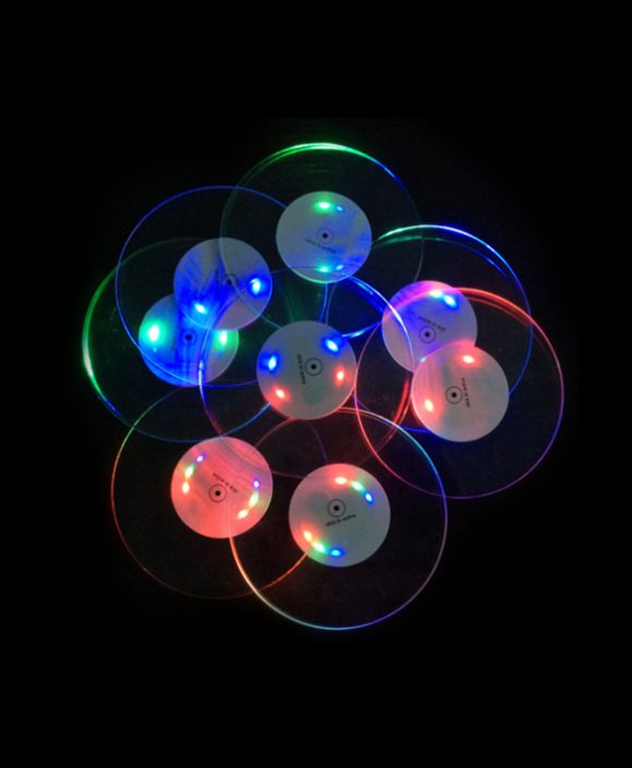 fashionable acrylic led disk coaster ld-s008