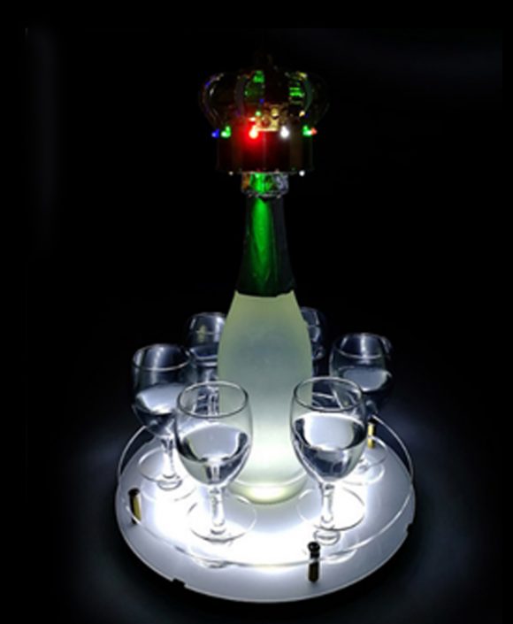 rounded led glass tray holder ld-y218
